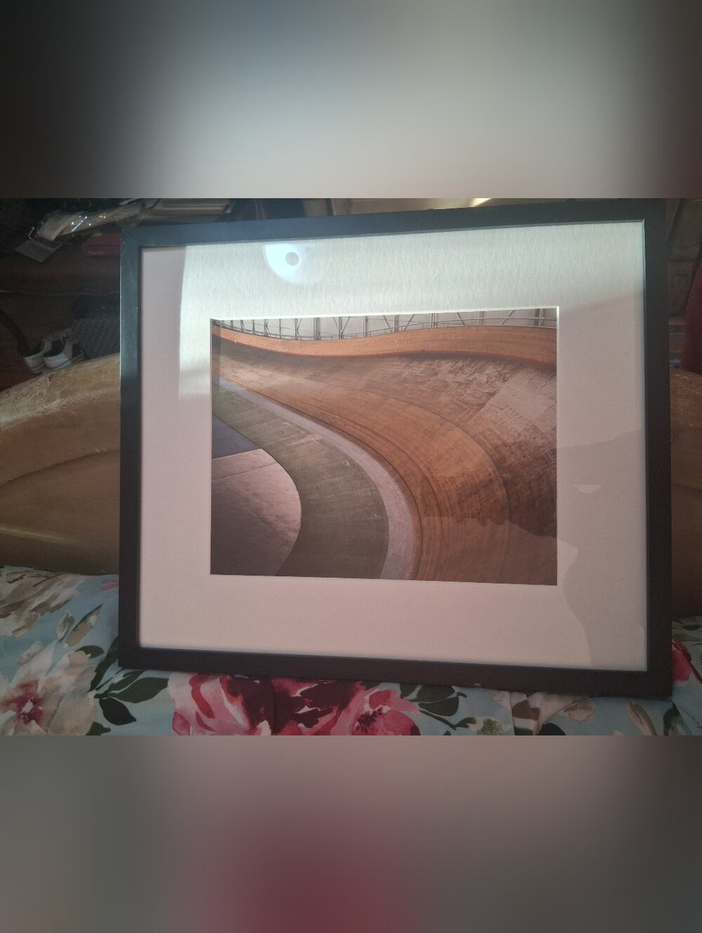 Framed Abstract Track Print in Black Frame